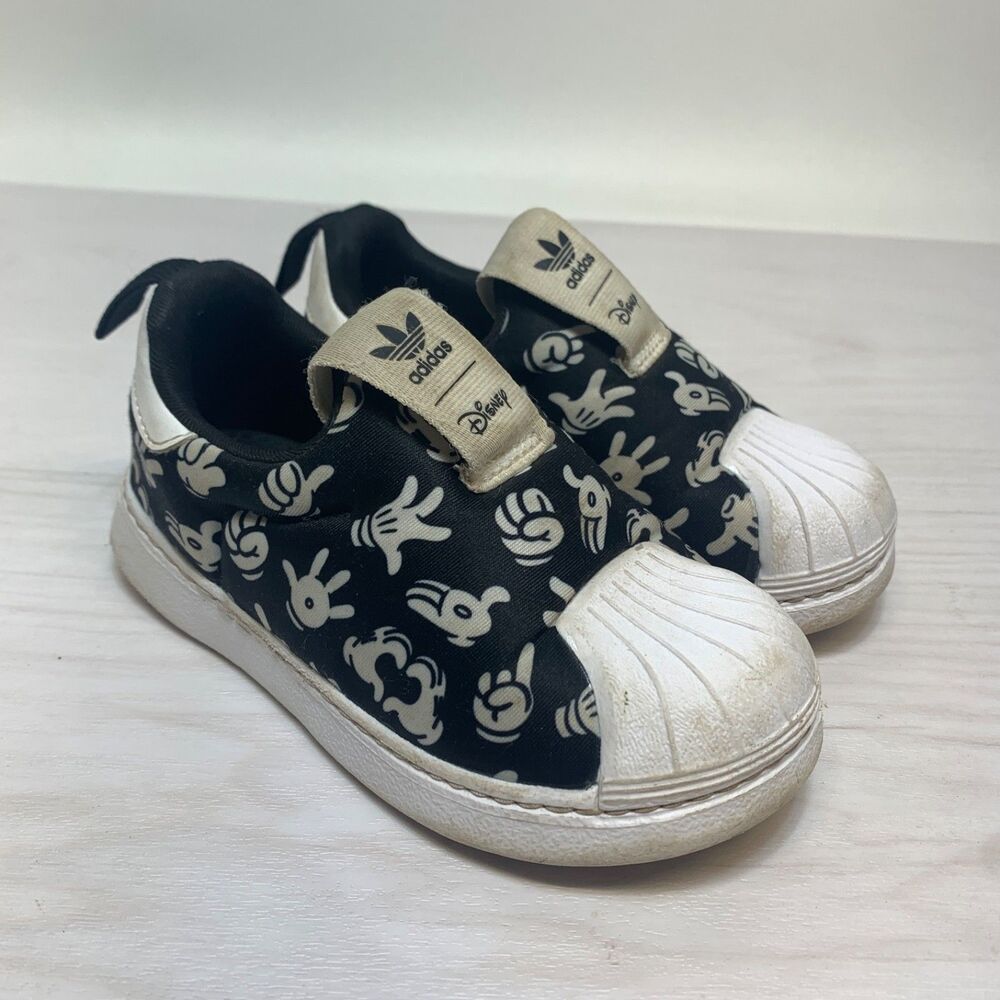 Adidas Superstar 360 Black White Baby 7K Toddler Athletic Disney Sneaker Shoes